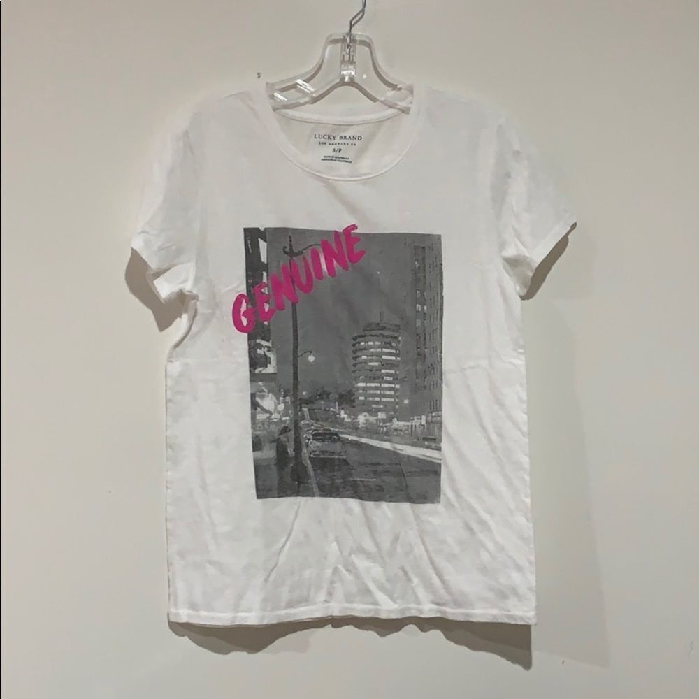 Lucky Brand Beverly Hills White Tees Size Small New Lucky Brand Beverly Hills White Tees Size Small New